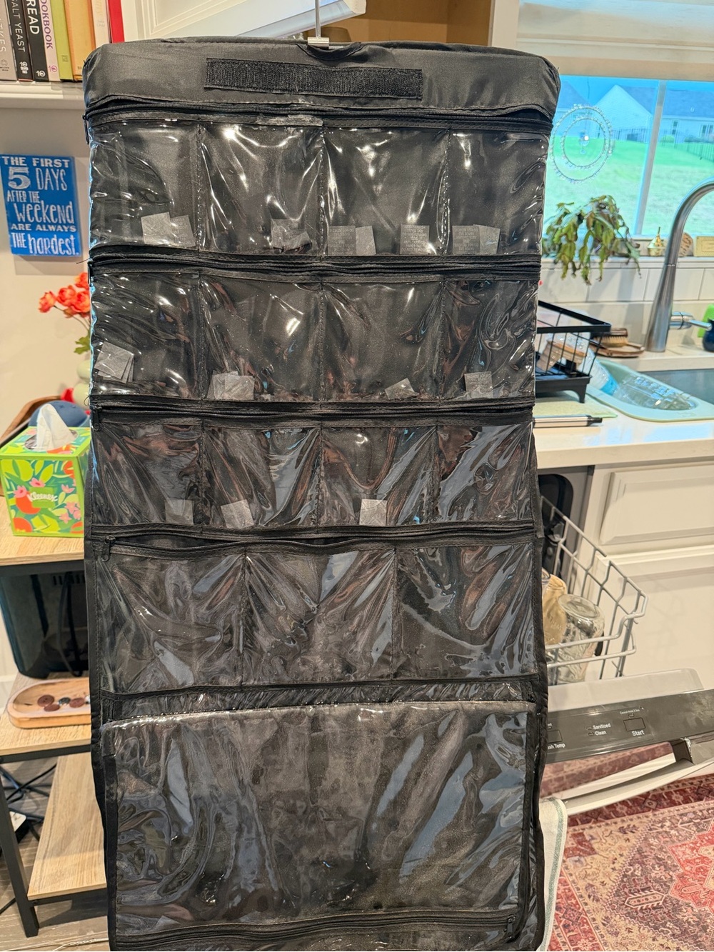 Black Hanging Over-the-Door Jewelry Storage Organizer